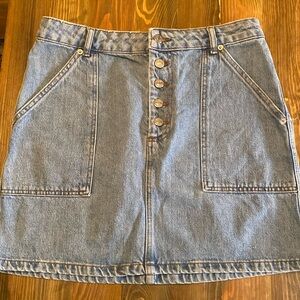 Topshop denim button front skirt